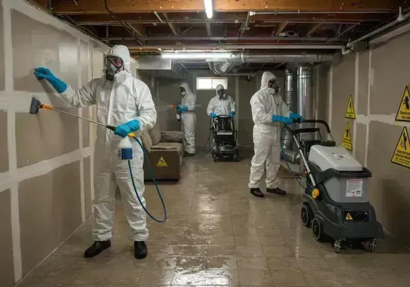 Basement Moisture Removal and Structural Drying process in Lakeway, TX